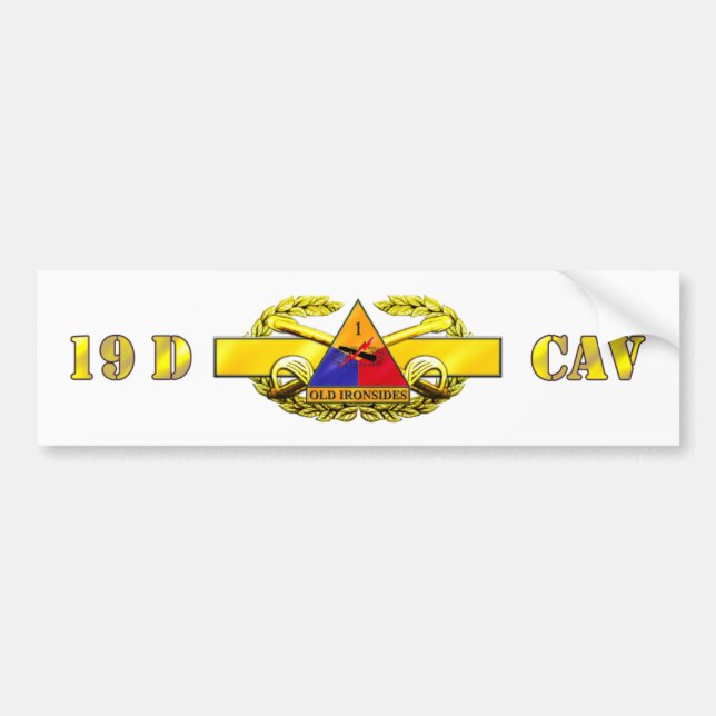 19D 1st Armoured Division Bumper Sticker (Front)