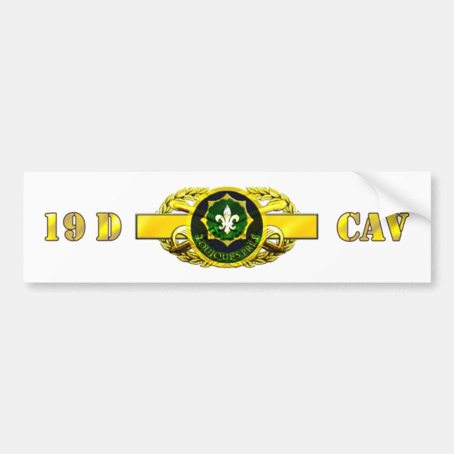 19D 2nd Armoured Calvary Regiment Bumper Sticker (Front)