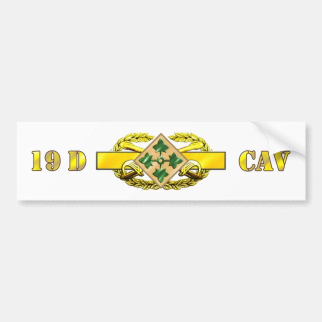 19D 4th Infantry Division Bumper Sticker (Front)