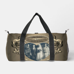 19th/8th Bronze(Color)Photo Wedding Anniversary Duffle Bag