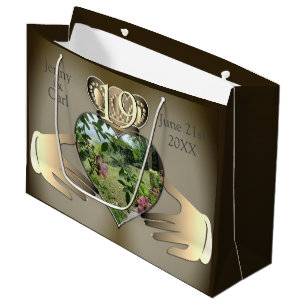 19th,8th Bronze Photo Anniversary Claddaugh    Large Gift Bag