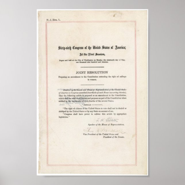 19th Amendment Poster (Front)