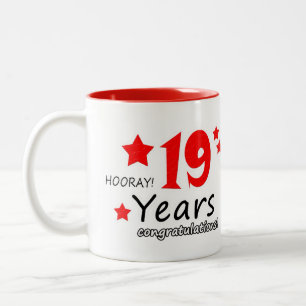 19th anniversary, 19 Years Wedding Anniversaries Two-Tone Coffee Mug