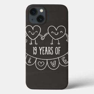 19th Anniversary Gift Chalk Hearts iPhone 13 Case