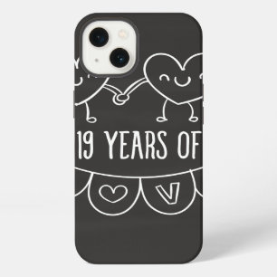 19th Anniversary Gift Chalk Hearts iPhone 13 Case