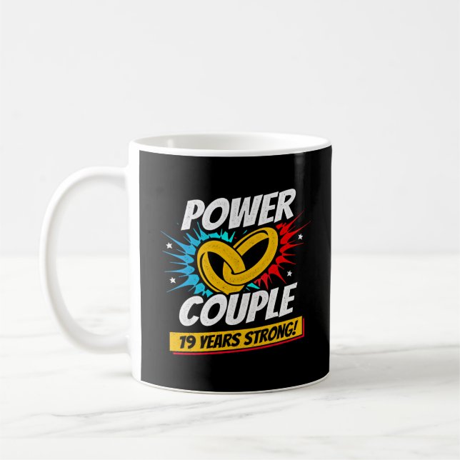 19th Anniversary Married Couples 19 Years Strong Coffee Mug (Left)