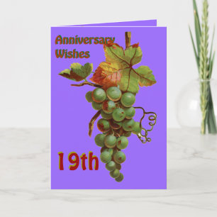 19th Anniversary wishes, customiseable Card
