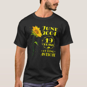 19th Birthday 19 Year Old Sunflower  Girls June 20 T-Shirt