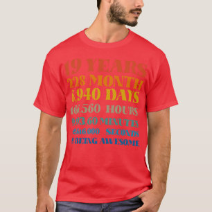 19th Birthday  19 Years of Being Awesome Tshirt Bd