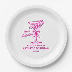19th Birthday Custom Paper Plate Espresso Martini