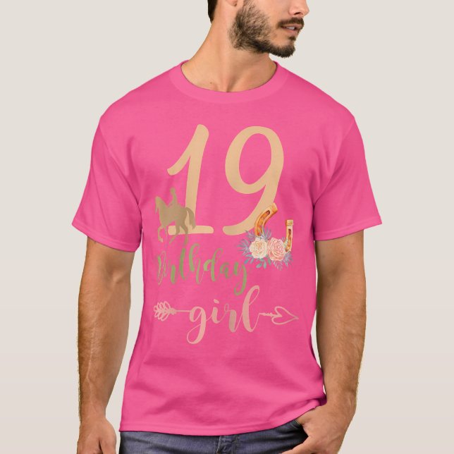19Th Birthday Girl Horse Lover 19 Years Birthday P T-Shirt (Front)