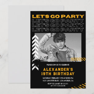 19th birthday invitations Men Photo Spray paint