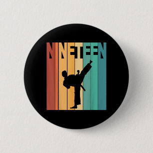 19th Birthday Karate Taekwondo Theme 19 Year Old 6 Cm Round Badge
