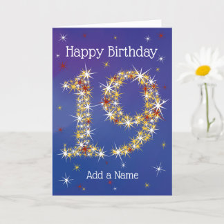 19th Birthday - Number 19 in Stars - Blue - Age 19 Card