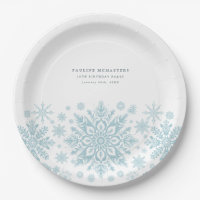 19th Birthday Party Blue White Snowflake Custom