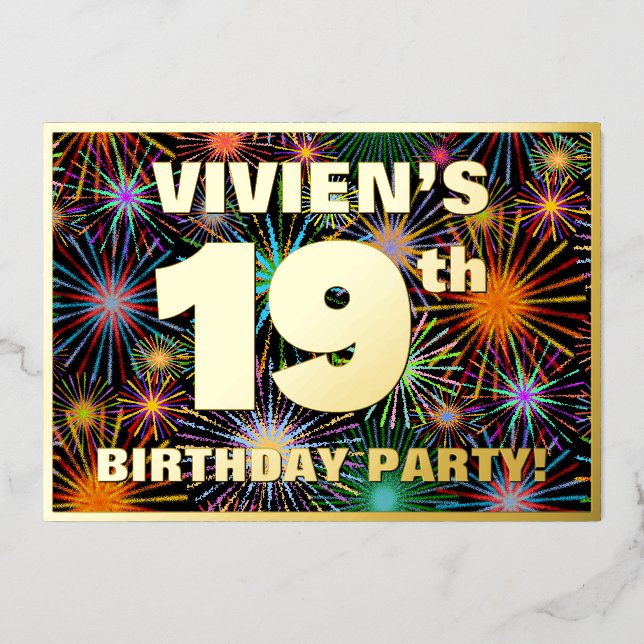 19th Birthday Party — Fun, Colourful Fireworks Loo (Front)