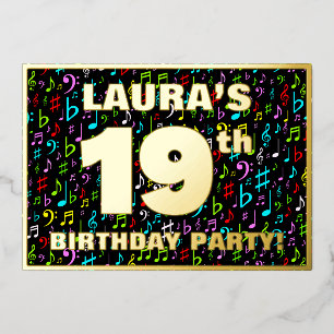 19th Birthday Party — Fun, Colourful Music Symbols