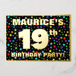 19th Birthday Party — Fun, Colourful Stars Pattern