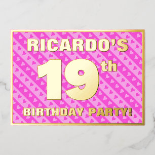 19th Birthday Party — Fun Pink Hearts and Stripes