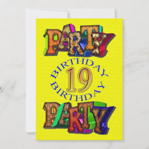19th birthday party invitation