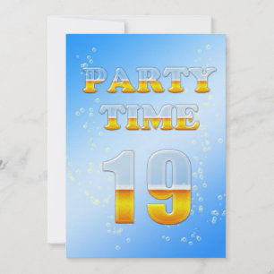 19th birthday party invitation with beer