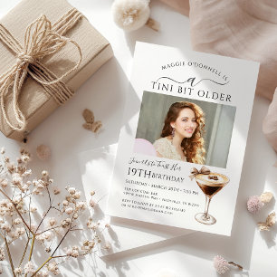 19th Birthday Party Photo Espresso Martini Invitation