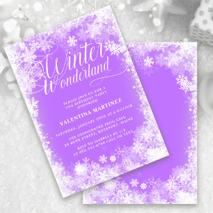19th Birthday Party Winter Wonderland Snowflake Invitation