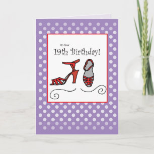 19th Birthday Red Shoes Card