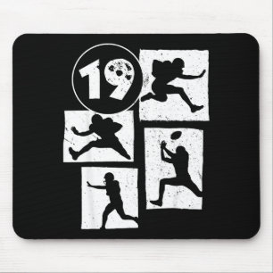 19th Birthday Retro American Football 19 Years Old Mouse Mat