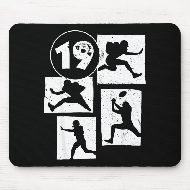 19th Birthday Retro American Football 19 Years Old Mouse Mat (Front)