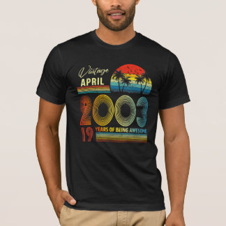 19th Birthday Vintage April 2003 19 Years Old T-Shirt