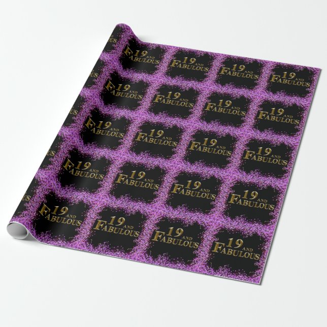 19th Birthday  Wrapping Paper (Unrolled)
