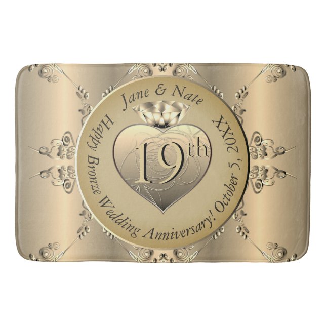 19th Bronze Anniversary Bath Mat (Front)