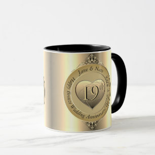 19th Bronze (Colour) Wedding Anniversary Mug