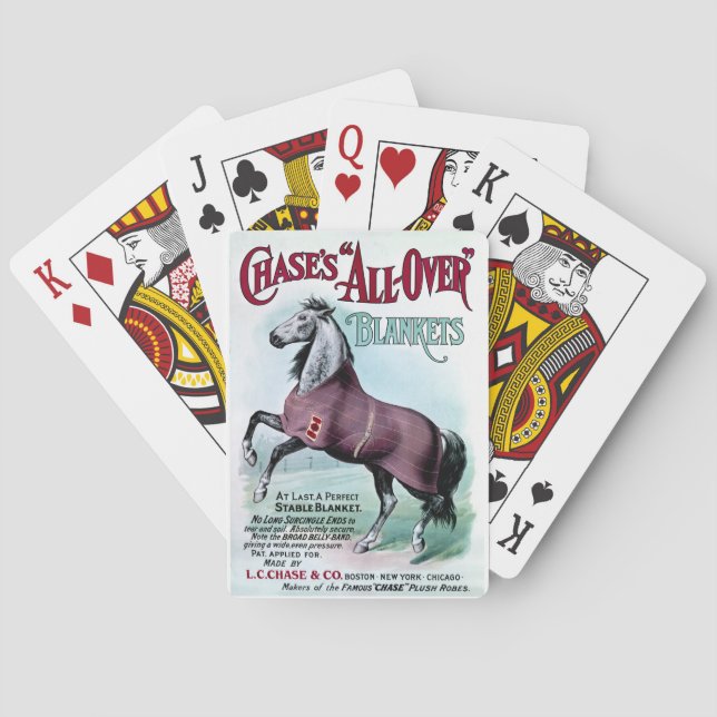 19th C. Chase Horse Blankets Playing Cards (Back)