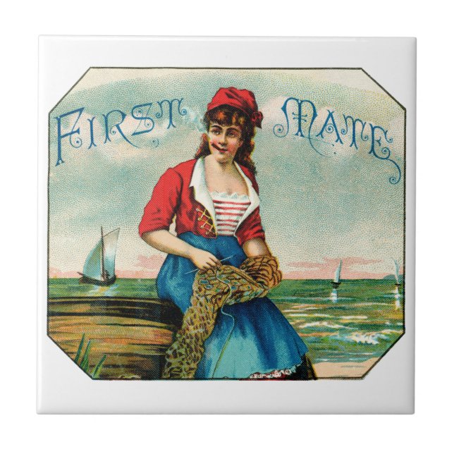 19th C. First Mate Cigars Tile (Front)
