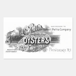19th C. Oysters, black Rectangular Sticker
