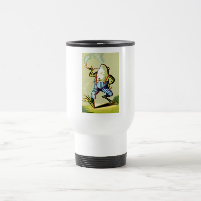 19th C. Pipe Smoking Frog Travel Mug (Center)