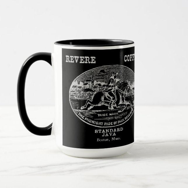 19th C. Revere Coffee of Boston, grey Mug (Left)