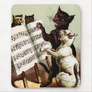 19th C. Singing Cats Mouse Mat