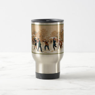 19th C. Snowball Fight Travel Mug