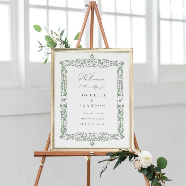 19th Century Antique Ornate Border Wedding Welcome Poster (Creator Uploaded)