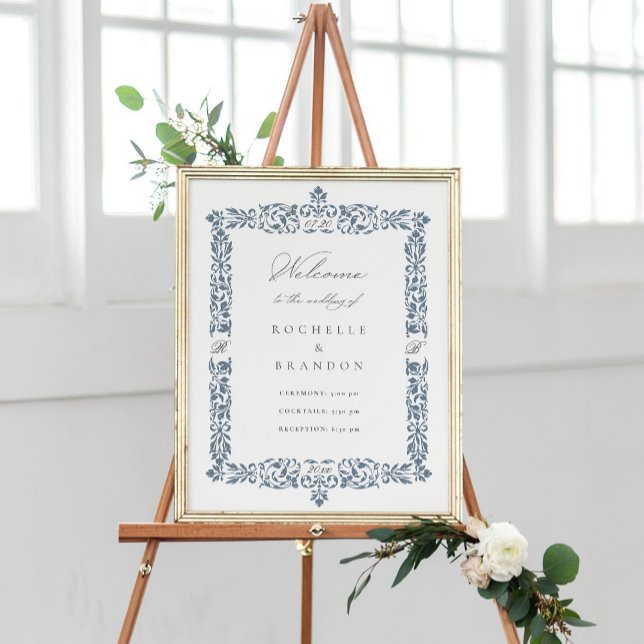 19th Century Antique Ornate Border Wedding Welcome Poster (Creator Uploaded)