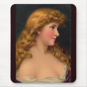 19th century beautiful woman mouse mat