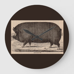 19th century farm animal print Berkshire sow no. 2 Large Clock