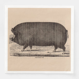 19th century farm animal print Berkshire sow no. 2 Napkin
