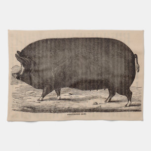 19th century farm animal print Berkshire sow no. 2 Tea Towel
