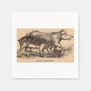 19th century farm animal print pigs print napkin