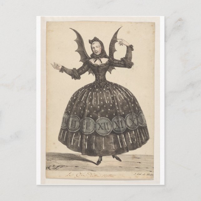 ​19th-Century French Ballet Costume Postcard (Front)