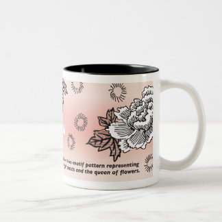 19th Century Japanese Design/Translation, peony Two-Tone Coffee Mug